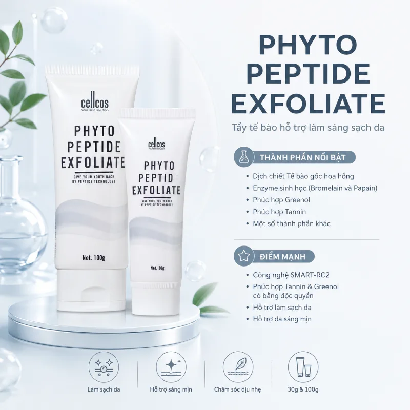 Tẩy tế bào hỗ trợ làm sáng sạch da Mediworld Phyto Peptide Exfoliate