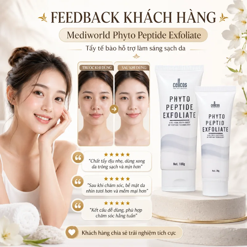 Tẩy tế bào hỗ trợ làm sáng sạch da Mediworld Phyto Peptide Exfoliate