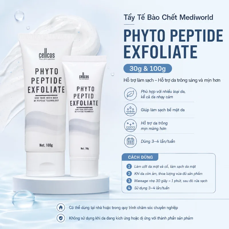 Tẩy tế bào hỗ trợ làm sáng sạch da Mediworld Phyto Peptide Exfoliate
