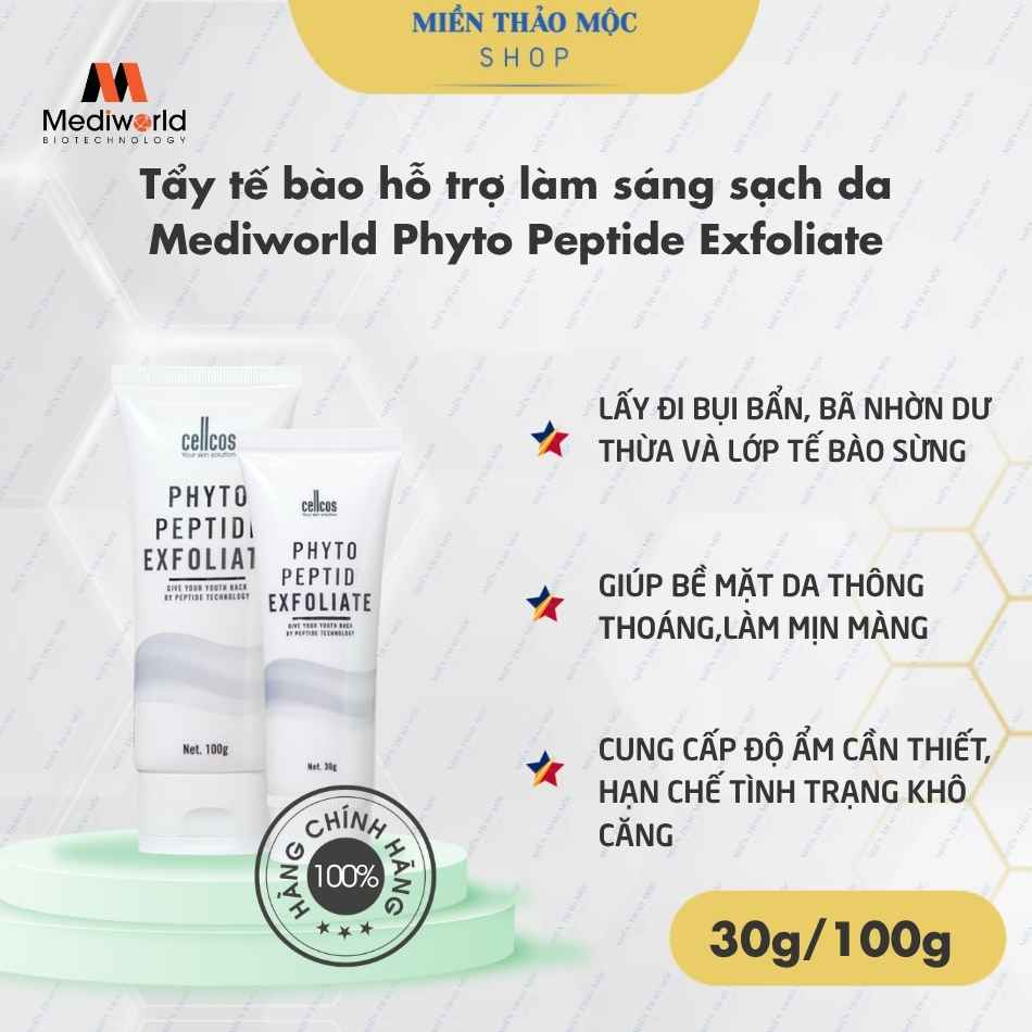 Tẩy tế bào hỗ trợ làm sáng sạch da Mediworld Phyto Peptide Exfoliate