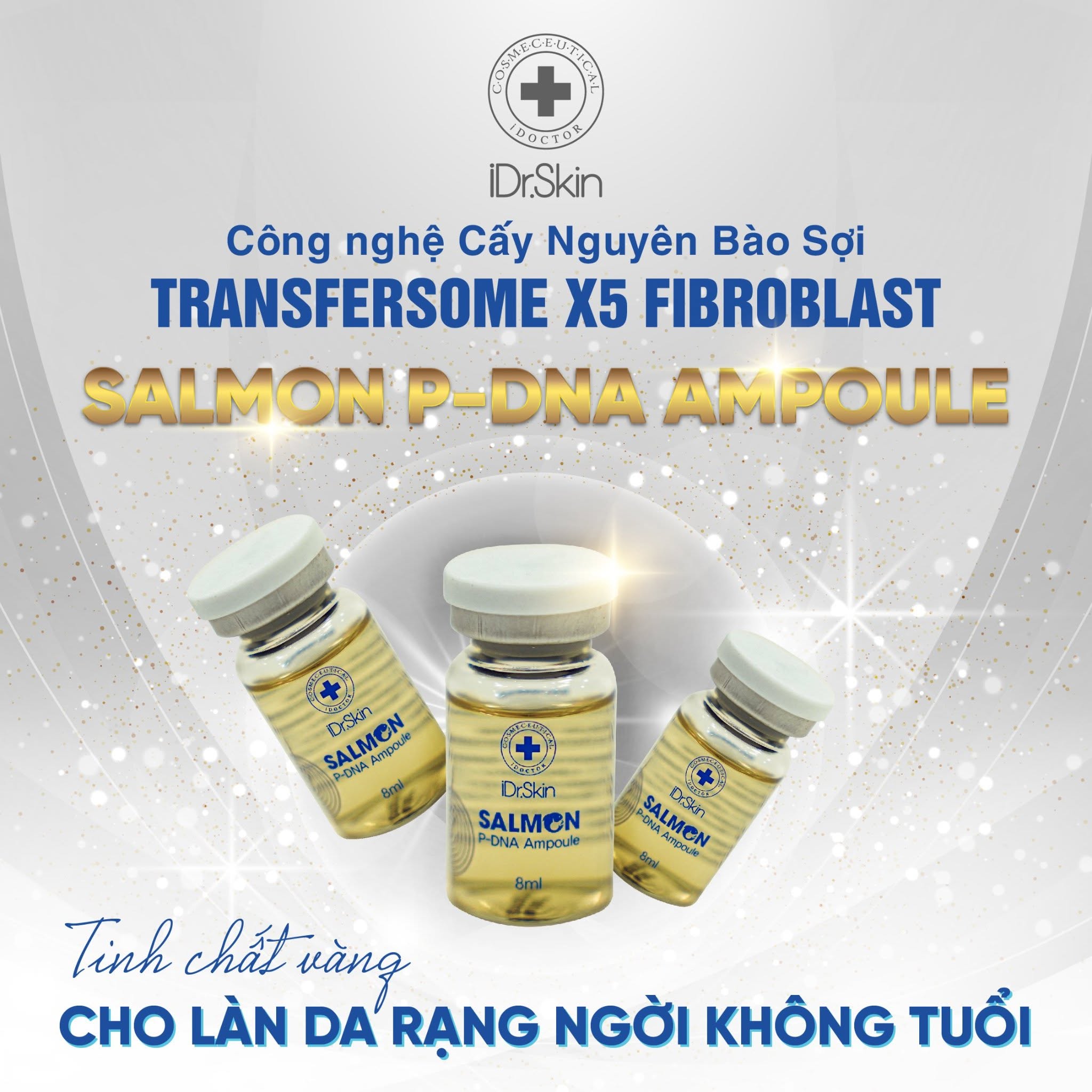 Tế bào gốc cho làn da trẻ hoá căng bóng iDr.Skin Salmon P-DNA Ampoule
