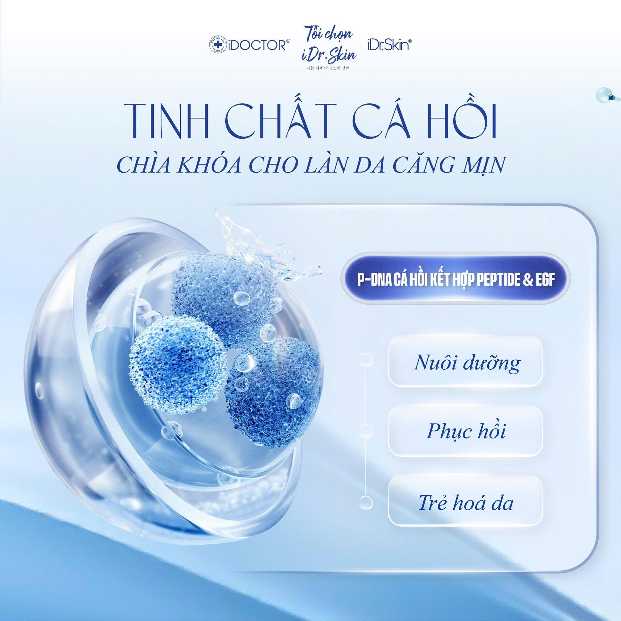 Tế bào gốc cho làn da trẻ hoá căng bóng iDr.Skin Salmon P-DNA Ampoule