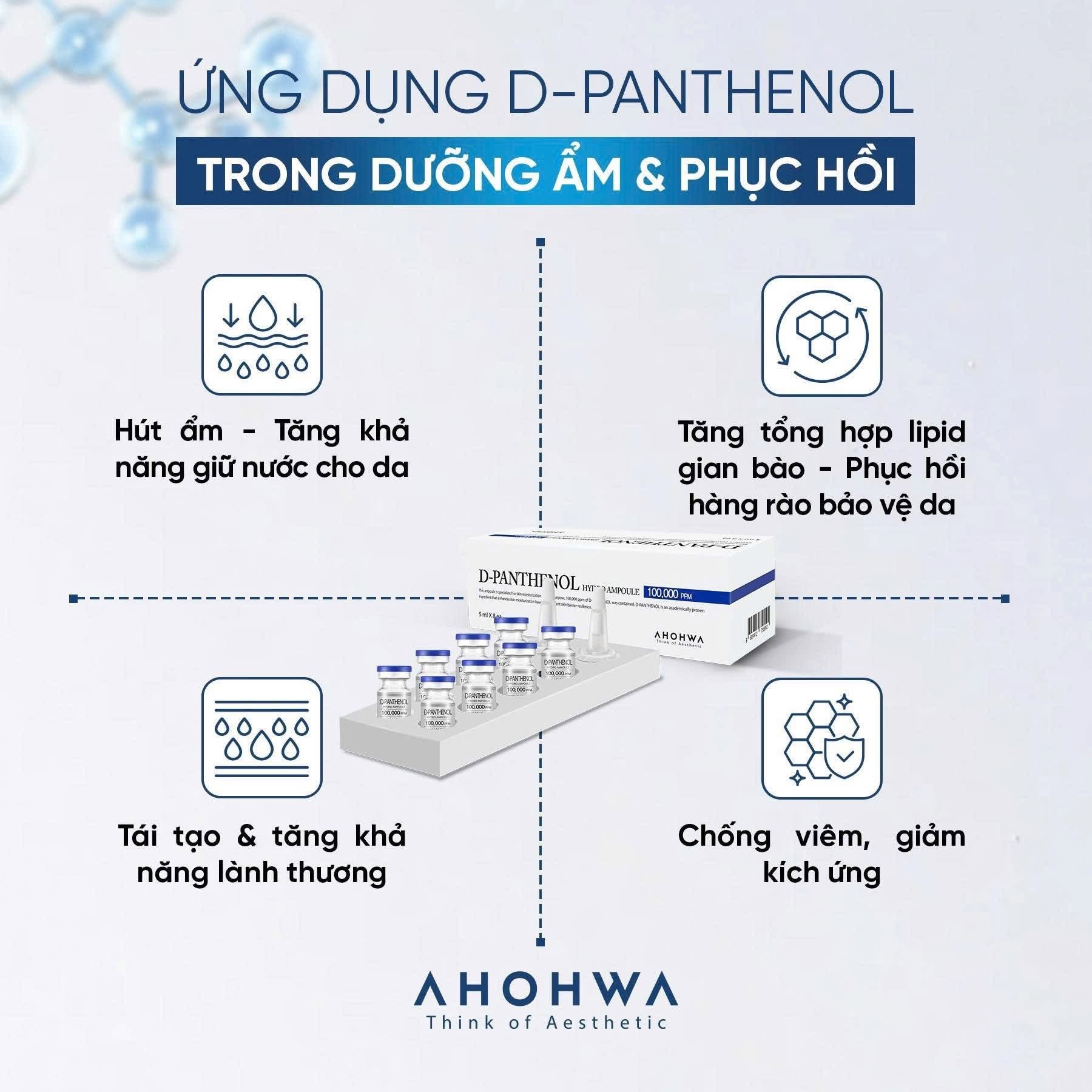Tế bào gốc hạn chế viêm phục hồi tái tạo da nhạy cảm sau xâm lấn Ahohwa D-Panthenol Hydro Ampoule