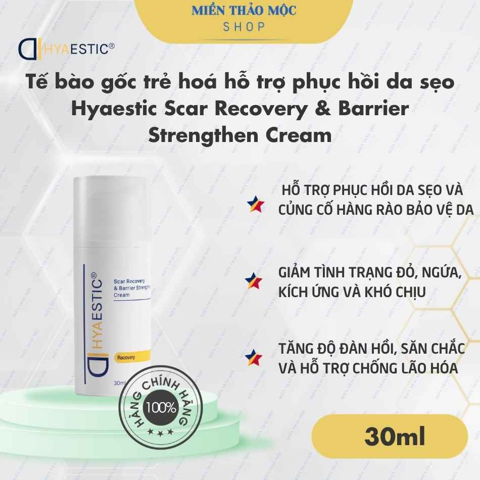 Tế bào gốc trẻ hoá hỗ trợ phục hồi da sẹo Hyaestic Scar Recovery & Barrier Strengthen Cream