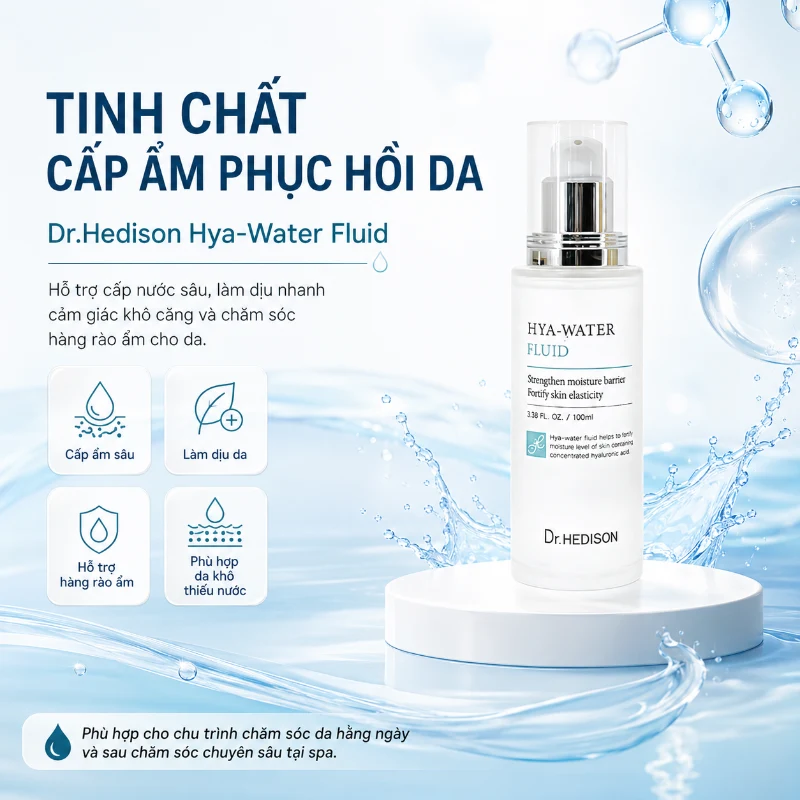 Tinh Chất Cấp Ẩm Phục Hồi Da Dr.Hedison Hya-Water Fluid 50ml