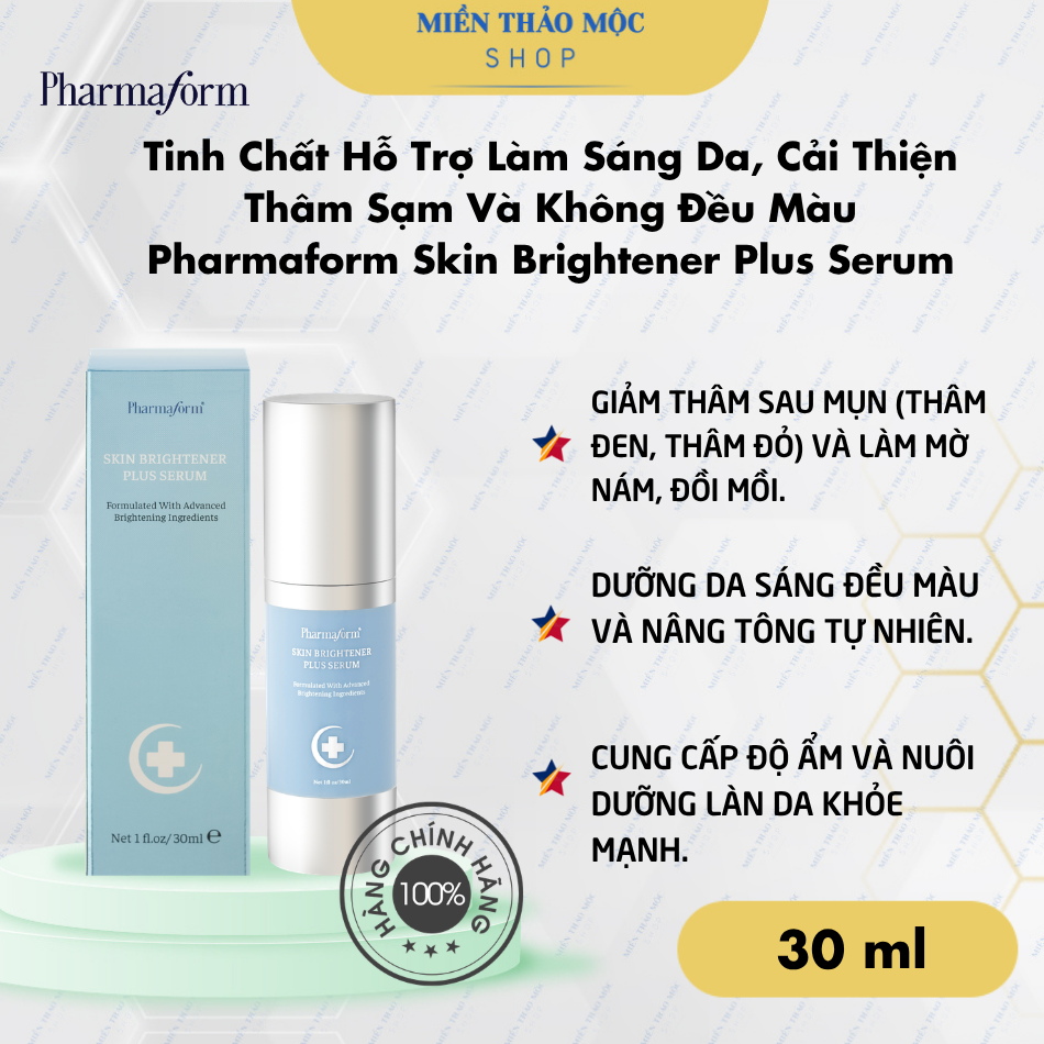 Tinh Chất Hỗ Trợ Làm Sáng Da, Cải Thiện Thâm Sạm Và Không Đều Màu Pharmaform Skin Brightener Plus Serum