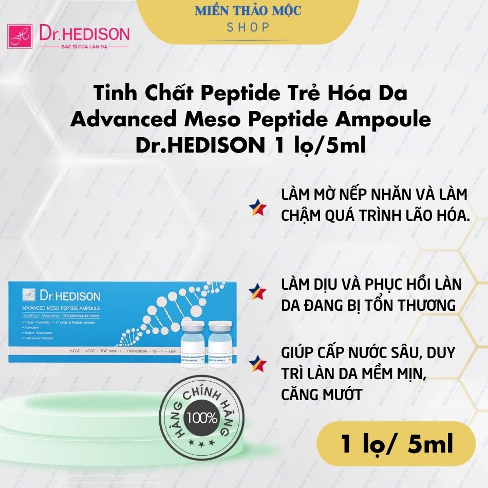 Tinh Chất Peptide Trẻ Hóa Da Advanced Meso Peptide Ampoule Dr.HEDISON 1 lọ/5ml | Phục Hồi & Tăng Sinh Collagen
