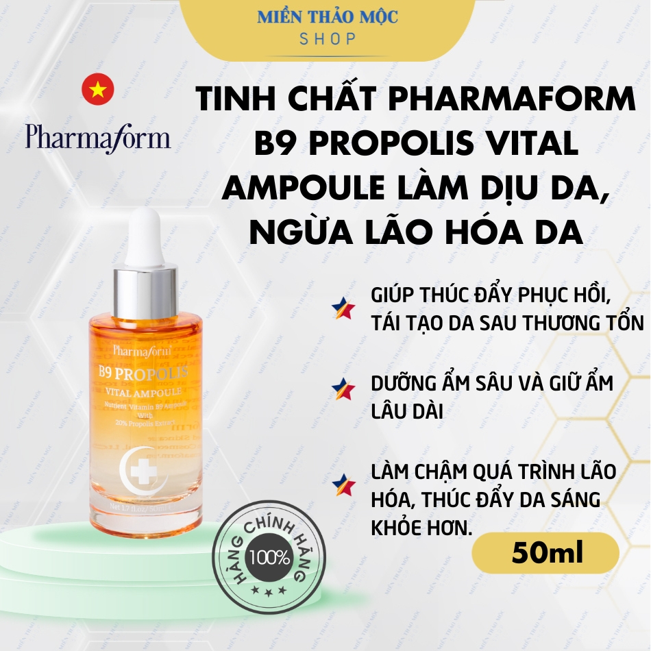 Tinh chất làm dịu da ngừa lão hóa da Pharmaform B9 Propolis Vital Ampoule 50ml