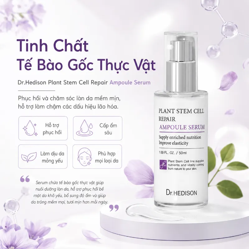 Tinh Chất Tế Bào Gốc Thực Vật Phục Hồi Da, Tăng Cường Hàng Rào Bảo Vệ Plant Stem Cell Repair Ampoule Serum Dr.Hedison
