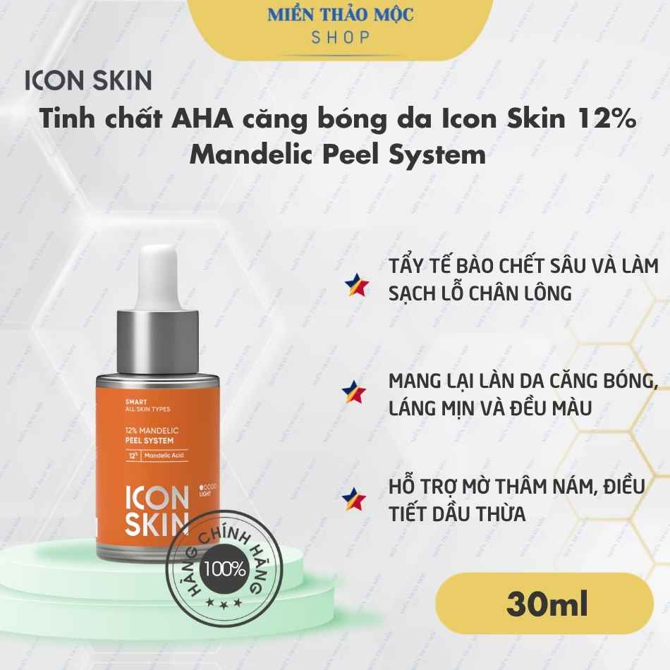 Tinh chất AHA căng bóng da Icon Skin 12% Mandelic Peel System