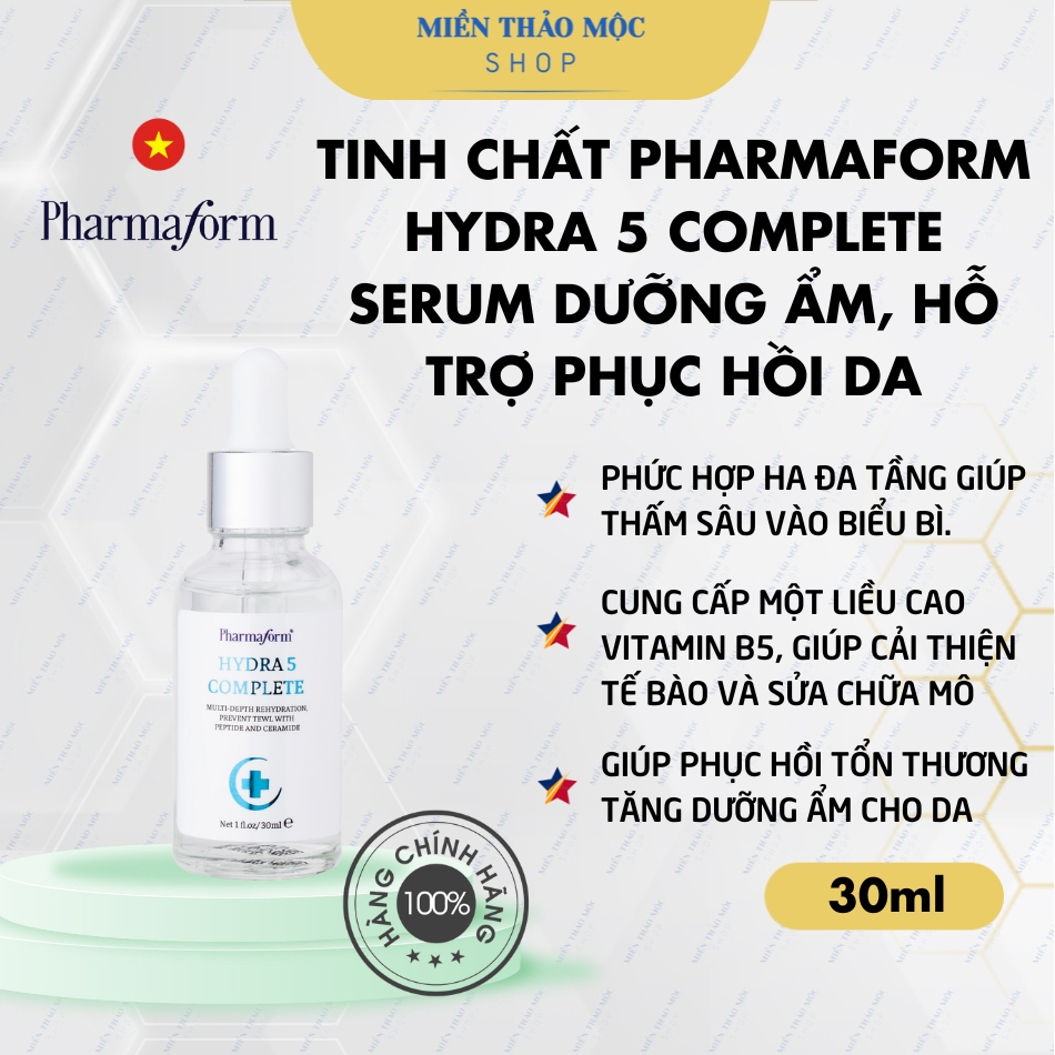 Tinh chất dưỡng ẩm hỗ trợ phục hồi da Pharmaform Hydra 5 Complete Serum 30ml
