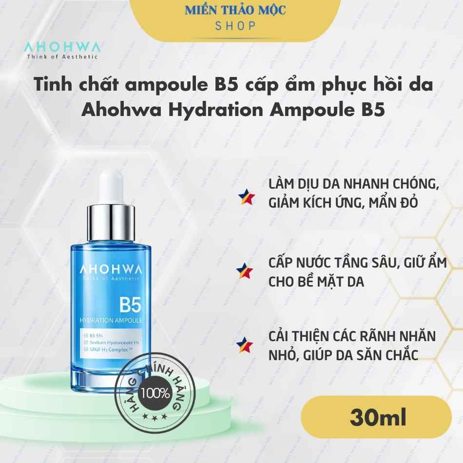 Tinh chất ampoule B5 cấp ẩm phục hồi da Ahohwa Hydration Ampoule B5