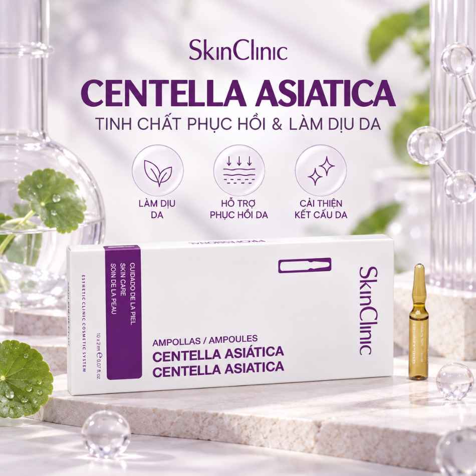Tinh chất ampoule cải thiện sẹo mụn rỗ tăng tốc độ lành vết thương SkinClinic Centella Asiatica
