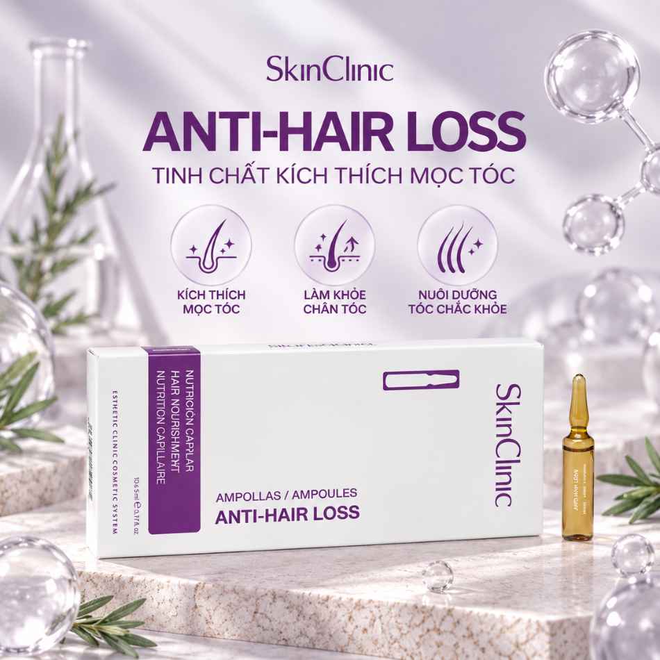 Tinh chất ampoule kích thích mọc tóc nuôi dưỡng làm khỏe chân tóc SkinClinic Anti-Hair Loss