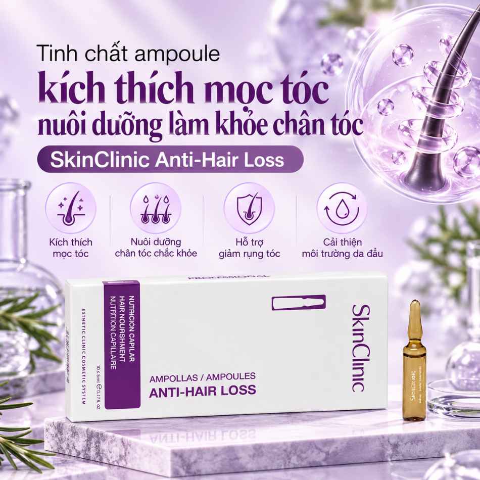 Tinh chất ampoule kích thích mọc tóc nuôi dưỡng làm khỏe chân tóc SkinClinic Anti-Hair Loss