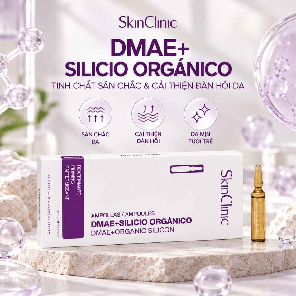 Tinh chất ampoule săn chắc da cải thiện đàn hồi SkinClinic Dmae+ Organic Silicon