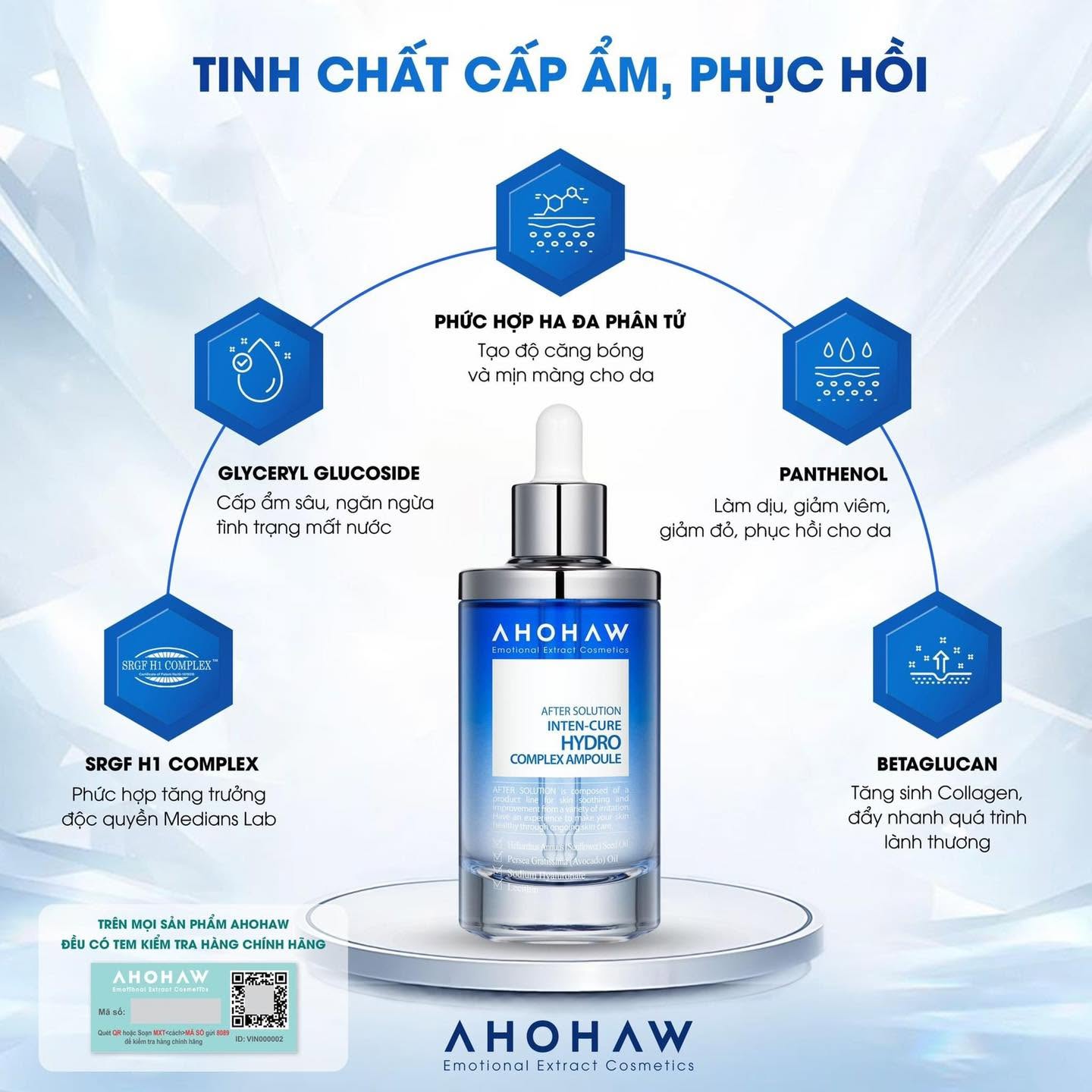Tinh chất cấp ẩm chuyên sâu Ahohwa After Solution Inten-Cure Hydro Complex Ampoule