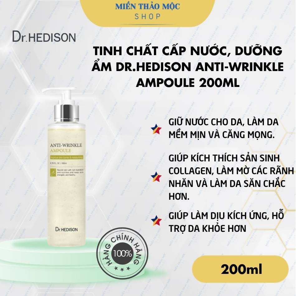 Tinh chất cấp nước, dưỡng ẩm Dr.Hedison ANTI-WRINKLE AMPOULE 200ml