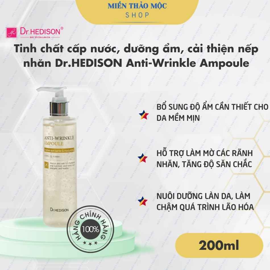 Tinh chất cấp nước, dưỡng ẩm và hỗ trợ cải thiện nếp nhăn Dr.HEDISON Anti-Wrinkle Ampoule