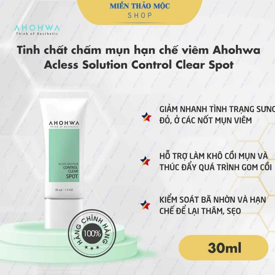 Tinh chất chấm mụn hạn chế viêm Ahohwa Acless Solution Control Clear Spot