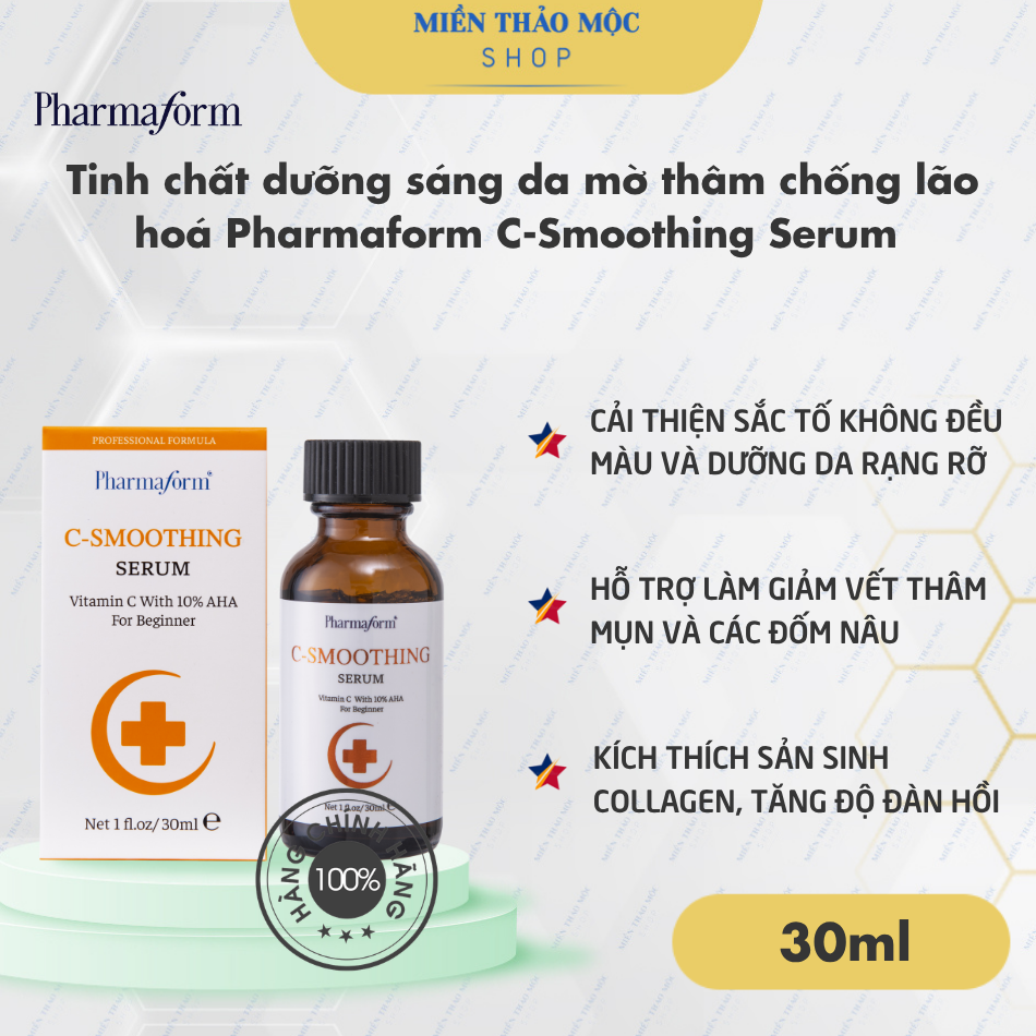 Tinh chất dưỡng sáng da mờ thâm chống lão hoá Pharmaform C-Smoothing Serum