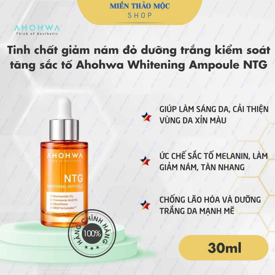 Tinh chất giảm nám đỏ dưỡng trắng kiểm soát tăng sắc tố Ahohwa Whitening Ampoule NTG