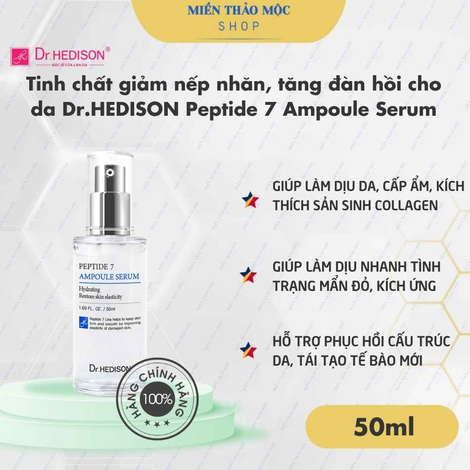 Tinh chất giảm nếp nhăn, tăng đàn hồi cho da lão hóa Dr.HEDISON Peptide 7 Ampoule Serum