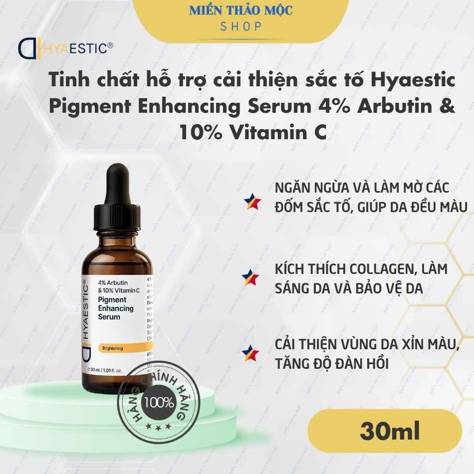 Tinh chất hỗ trợ cải thiện sắc tố Hyaestic Pigment Enhancing Serum 4% Arbutin & 10% Vitamin C