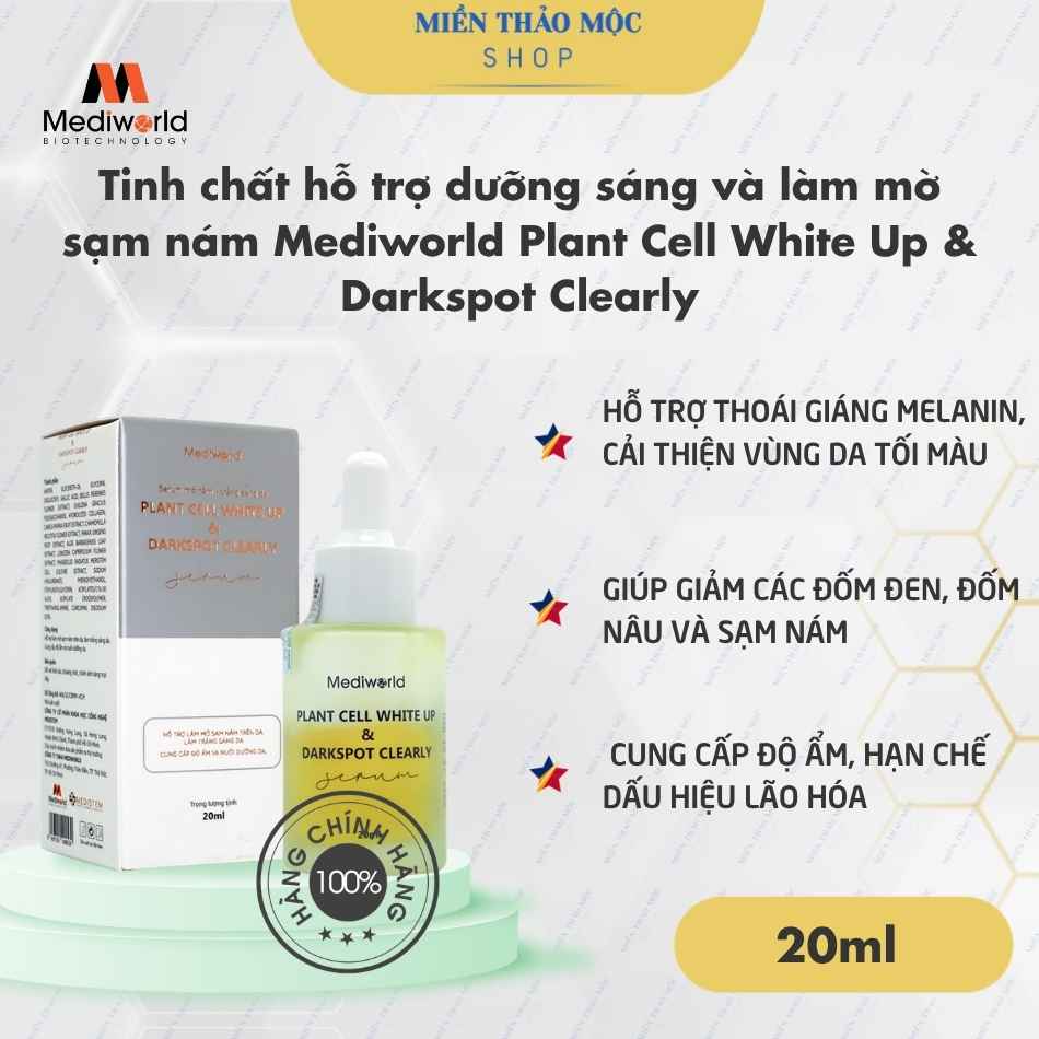 Tinh chất hỗ trợ dưỡng sáng và làm mờ sạm nám Mediworld Plant Cell White Up & Darkspot Clearly