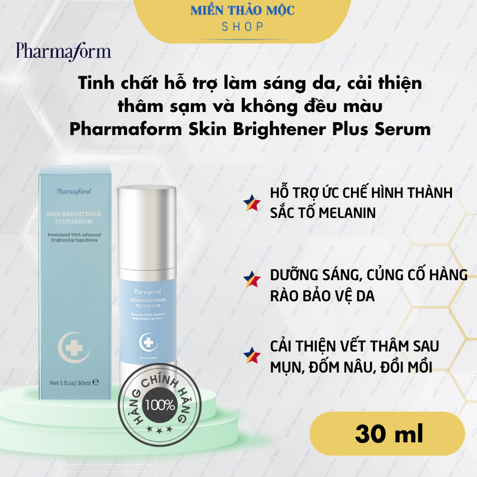 Tinh chất hỗ trợ làm sáng da, cải thiện thâm sạm và không đều màu Pharmaform Skin Brightener Plus Serum