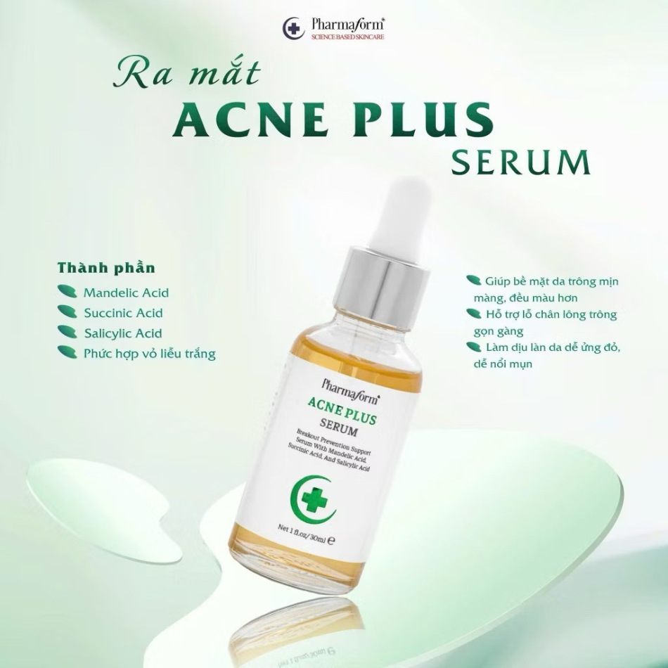 Tinh chất kiềm dầu mờ thâm ngăn ngừa mụn Pharmaform Acne Clarifying Plus Serum