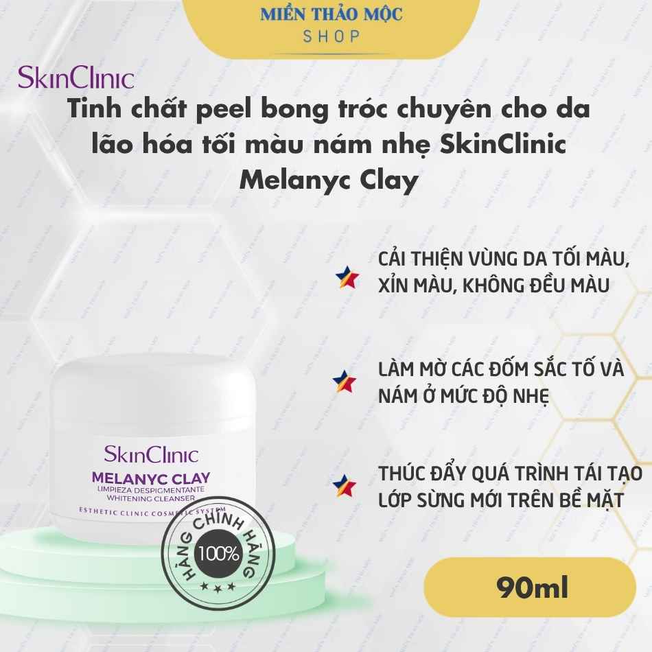 Tinh chất peel bong tróc chuyên cho da lão hóa tối màu nám nhẹ SkinClinic Melanyc Clay
