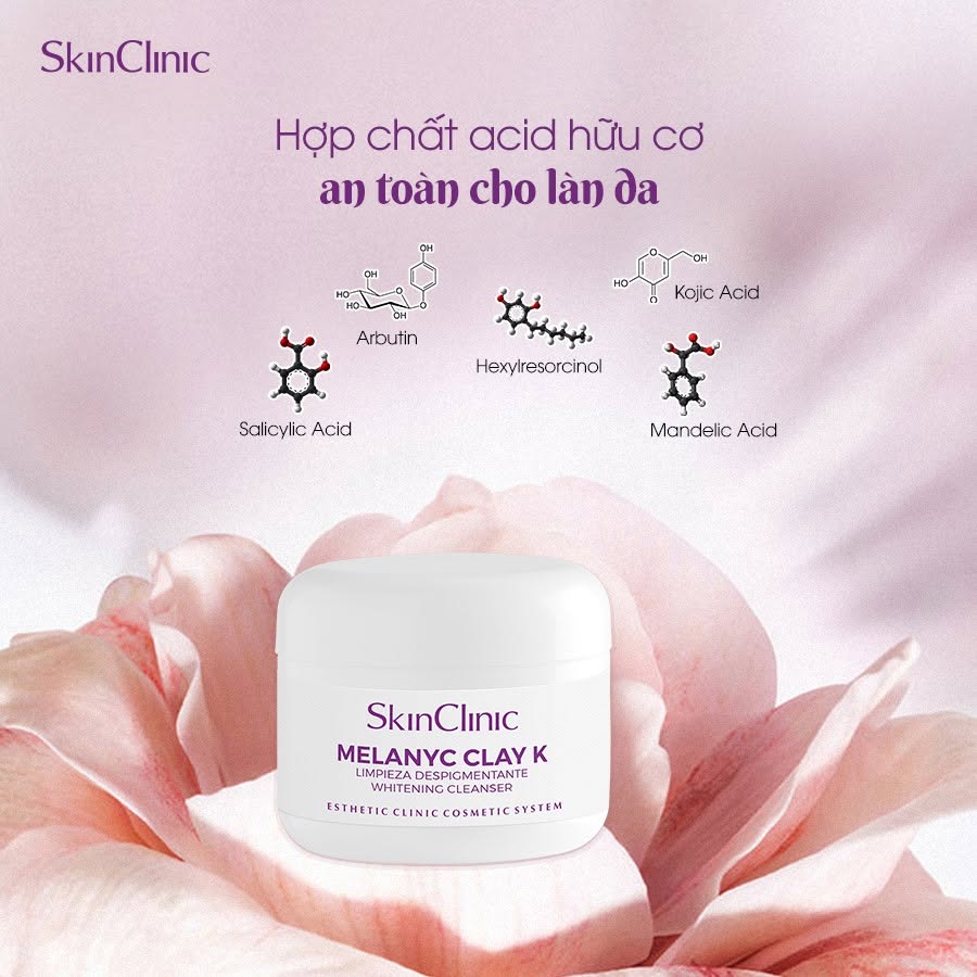 Tinh chất peel bong tróc chuyên cho da nám đậm nám chân lâu năm nám mảng do dùng kem trộn SkinClinic Melanyc Clay K