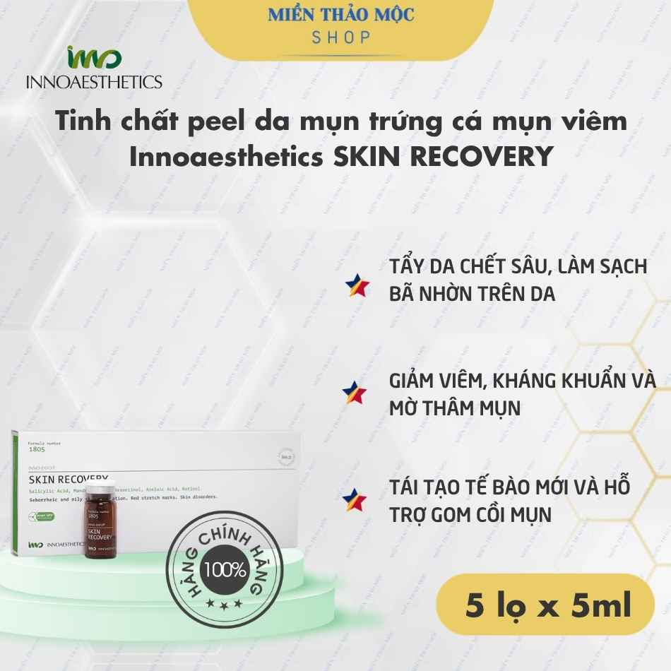 Tinh chất peel da mụn trứng cá mụn viêm Innoaesthetics SKIN RECOVERY (nguyên hộp)