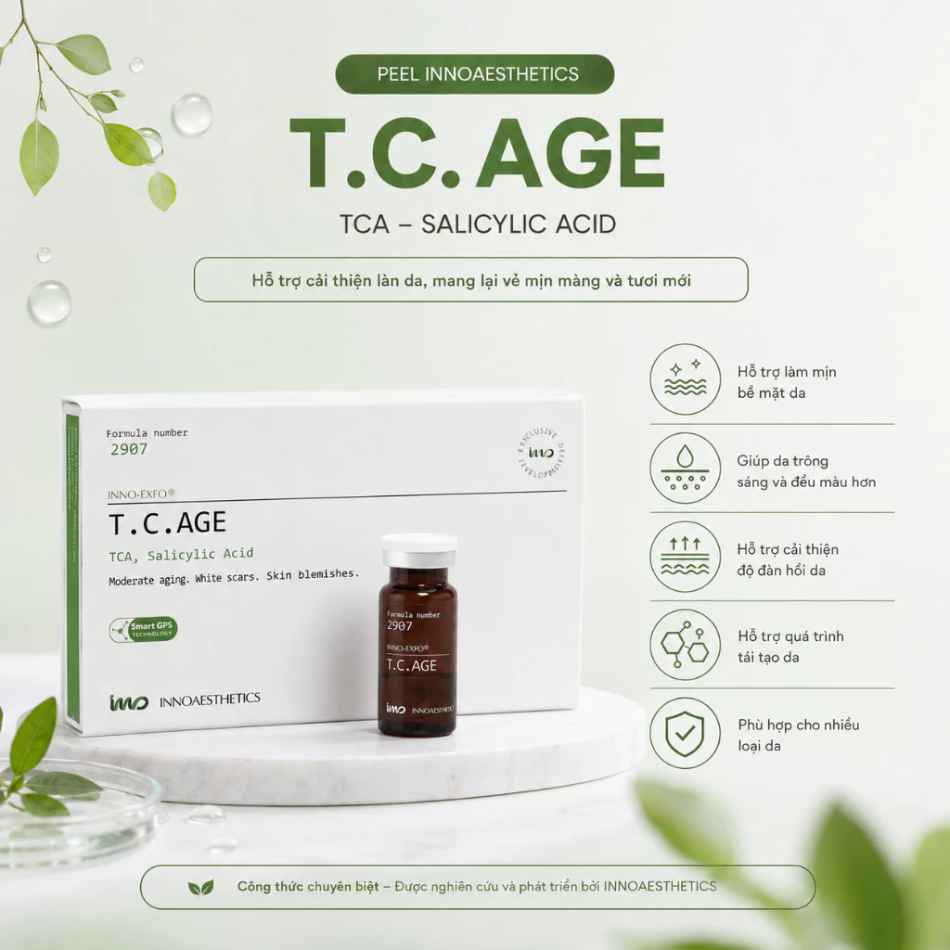 Tinh chất peel da trẻ hóa mờ nếp nhăn Innoaesthetics T.C.AGE (nguyên hộp)
