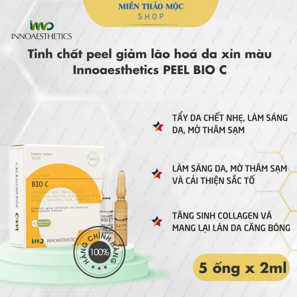 Tinh chất peel giảm lão hoá da xỉn màu Innoaesthetics PEEL BIO C (nguyên hộp)
