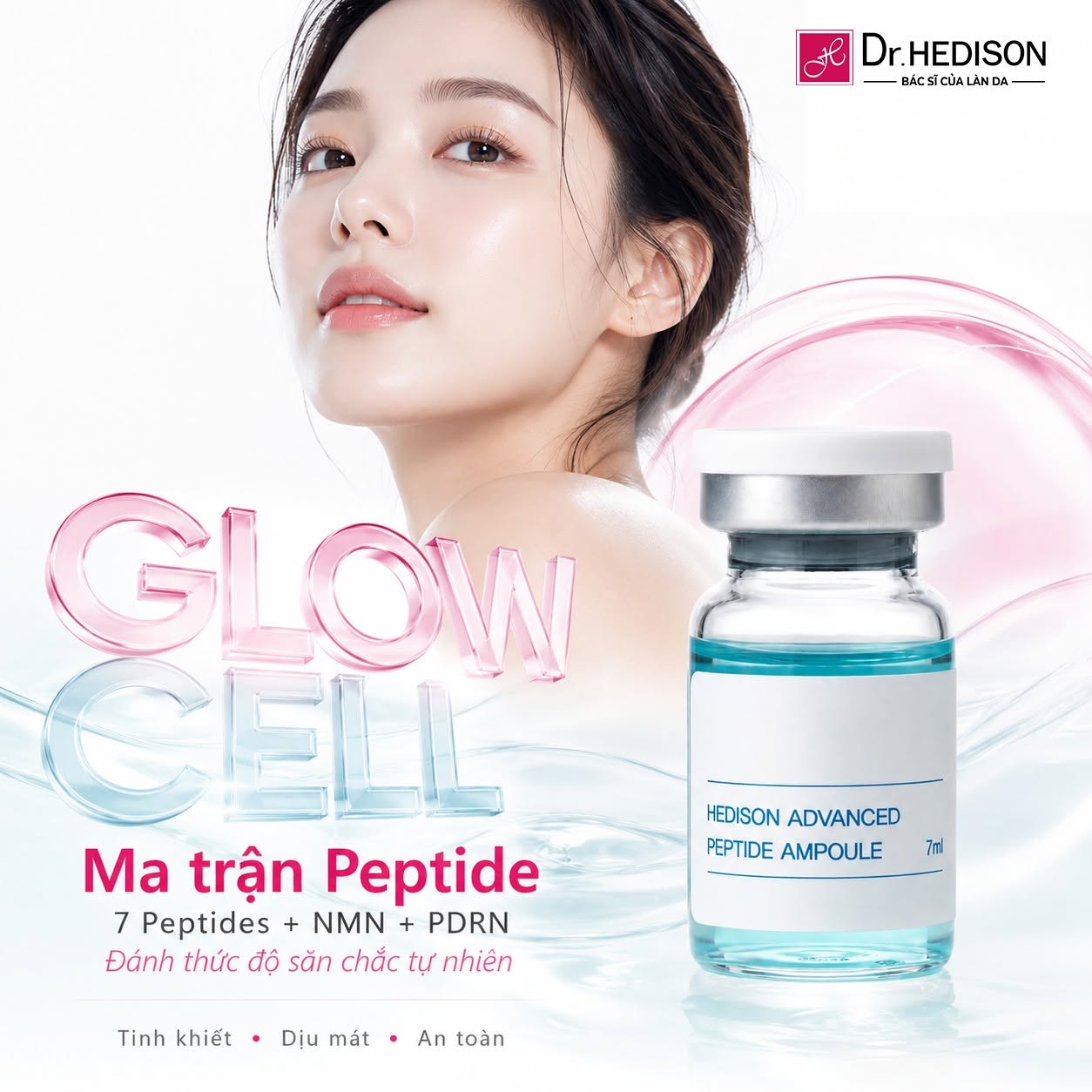 Tinh chất phục hồi trẻ hóa tái tạo giảm nếp nhăn cho da Dr.HEDISON Advanced Peptide Ampoule 1 lọ/5ml