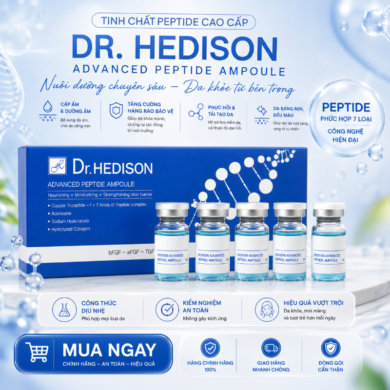 Tinh chất phục hồi trẻ hóa tái tạo giảm nếp nhăn cho da Dr.HEDISON Advanced Peptide Ampoule 1 lọ/5ml