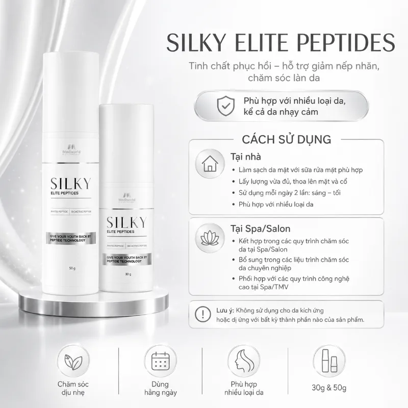 Tinh chất phục hồi xoá nhăn chống lão Mediworld SILKY ELITE PEPTIDES