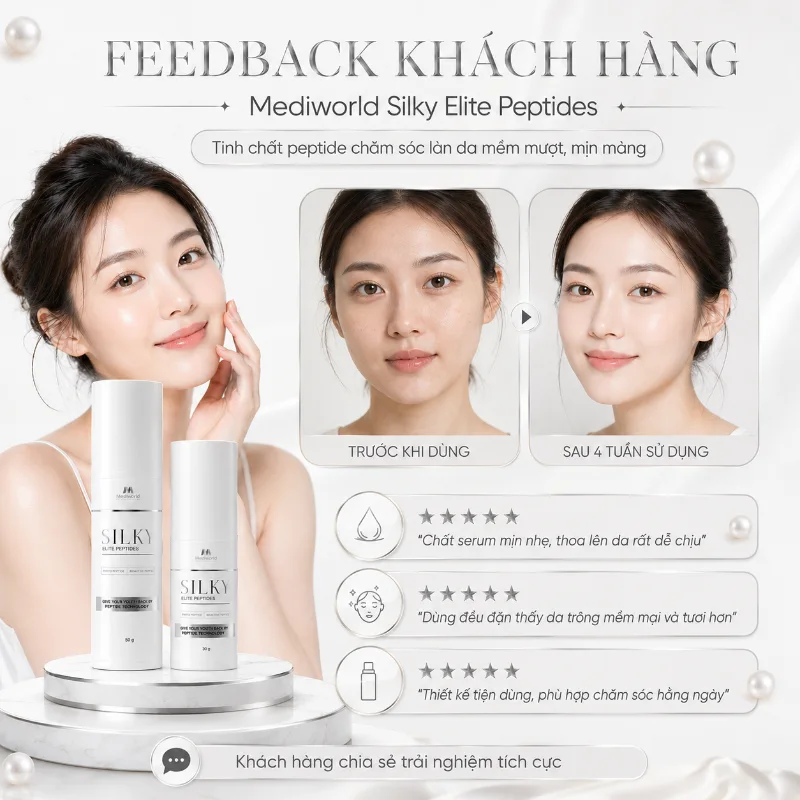 Tinh chất phục hồi xoá nhăn chống lão Mediworld SILKY ELITE PEPTIDES