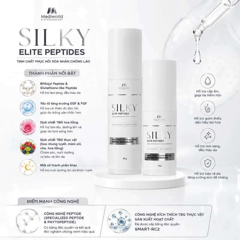 Tinh chất phục hồi xoá nhăn chống lão Mediworld SILKY ELITE PEPTIDES