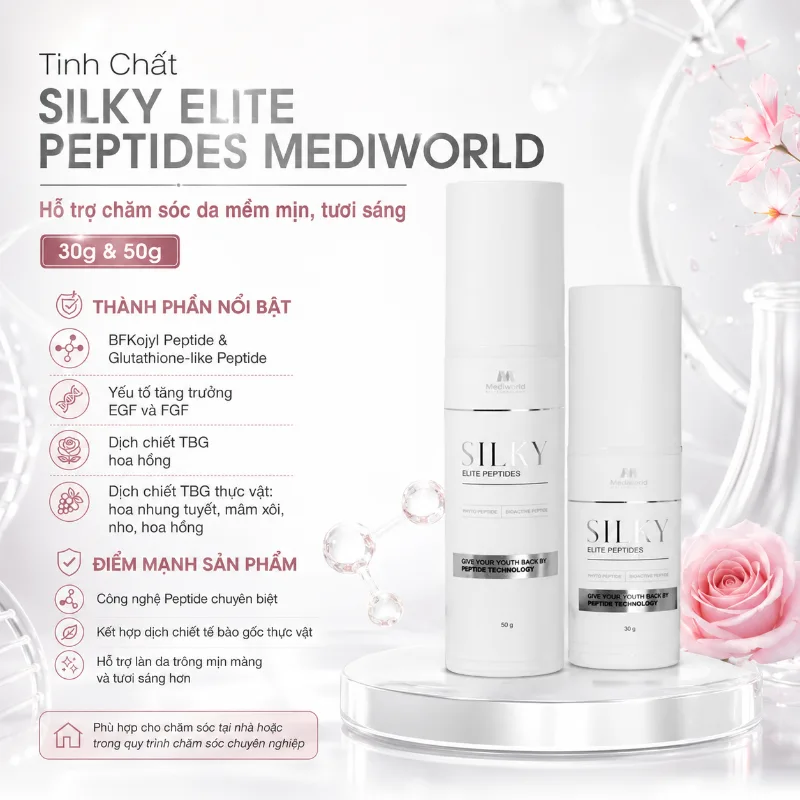 Tinh chất phục hồi xoá nhăn chống lão Mediworld SILKY ELITE PEPTIDES