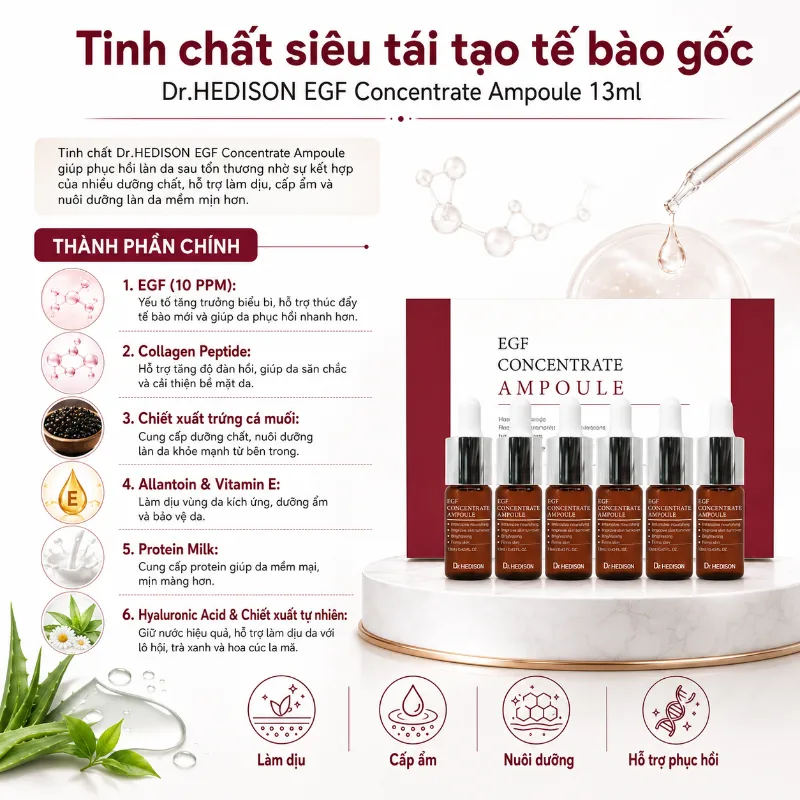 Tinh chất siêu tái tạo tế bào gốc Dr.Hedison EGF Concentrate Ampoule 13ml