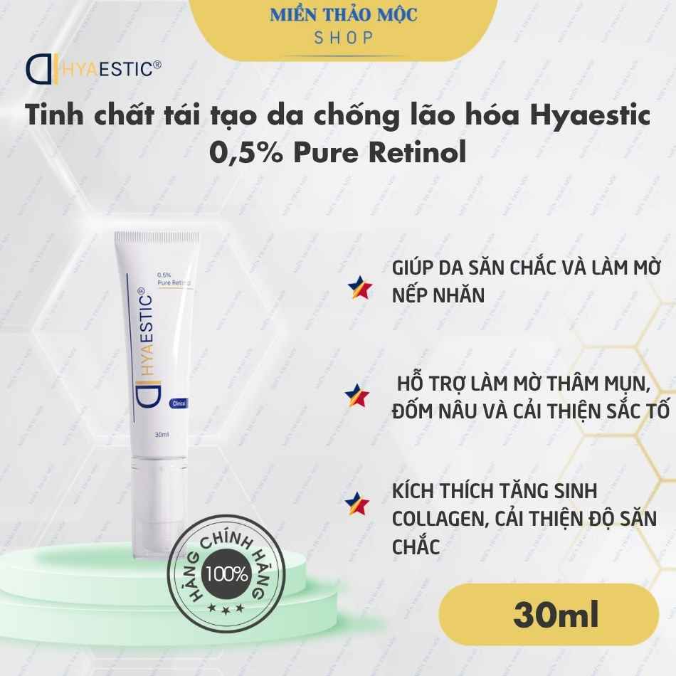 Tinh chất tái tạo da chống lão hóa Hyaestic 0,5% Pure Retinol