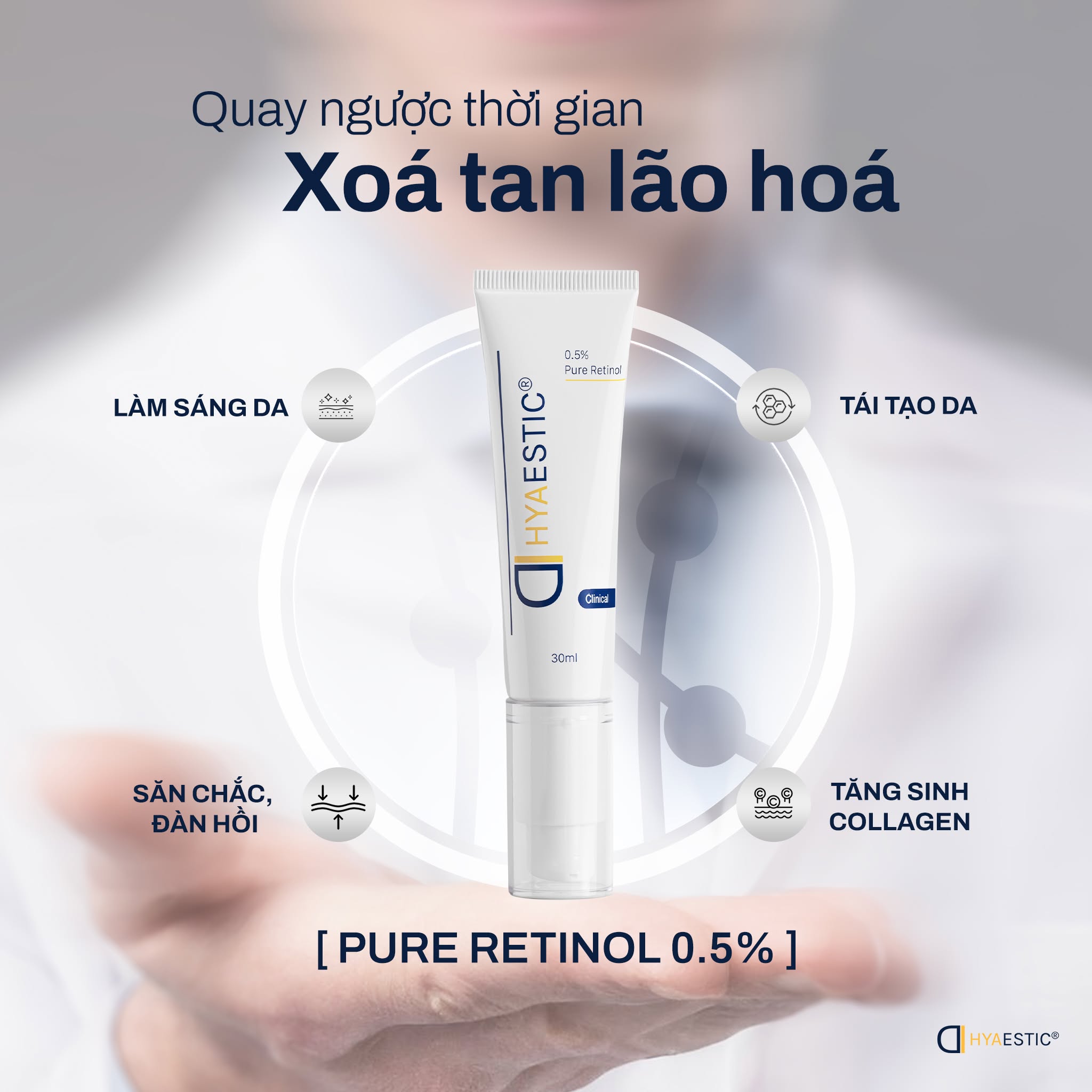 Tinh chất tái tạo da chống lão hóa Hyaestic 0,5% Pure Retinol 30ml