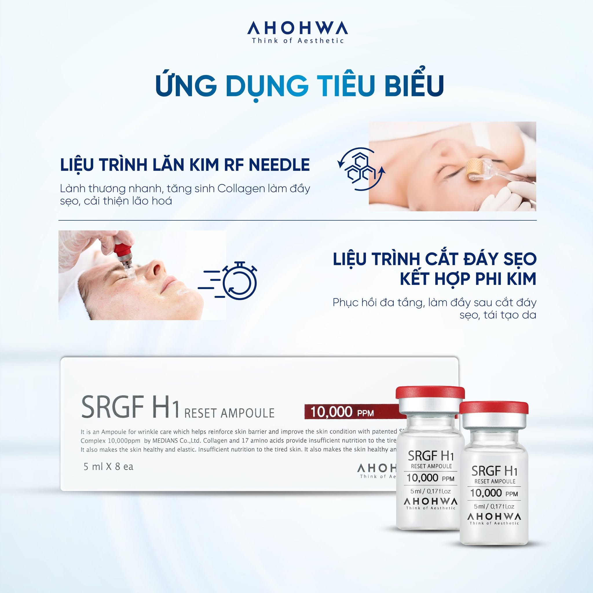 Tinh chất tăng trưởng tế bào gốc Ahohwa SRGF H1 Reset Ampoule