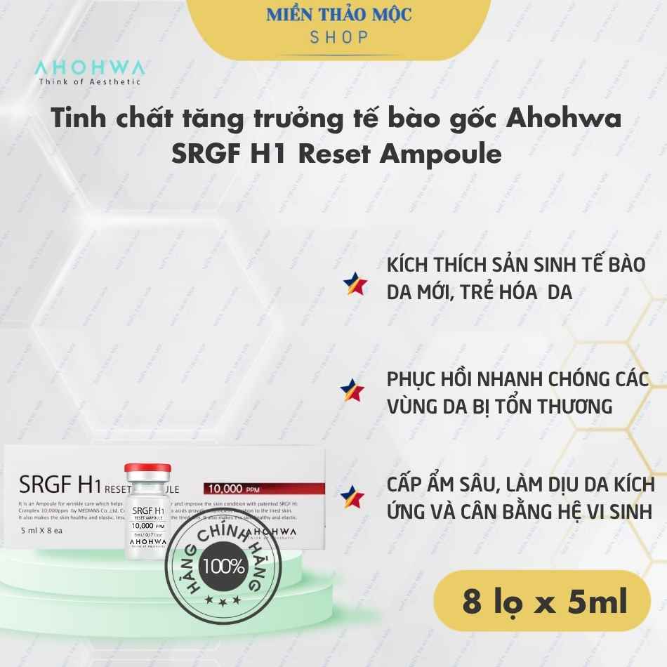 Tinh chất tăng trưởng tế bào gốc Ahohwa SRGF H1 Reset Ampoule