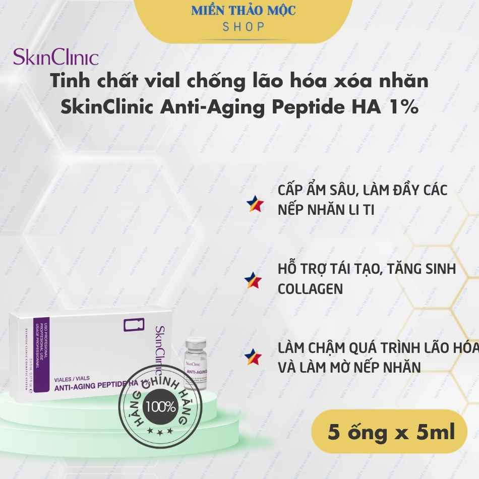 Tinh chất vial chống lão hóa xóa nhăn SkinClinic Anti-Aging Peptide HA 1%