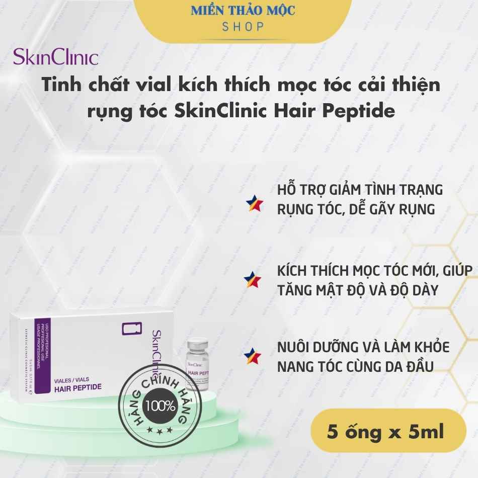 Tinh chất vial kích thích mọc tóc cải thiện rụng tóc SkinClinic Hair Peptide