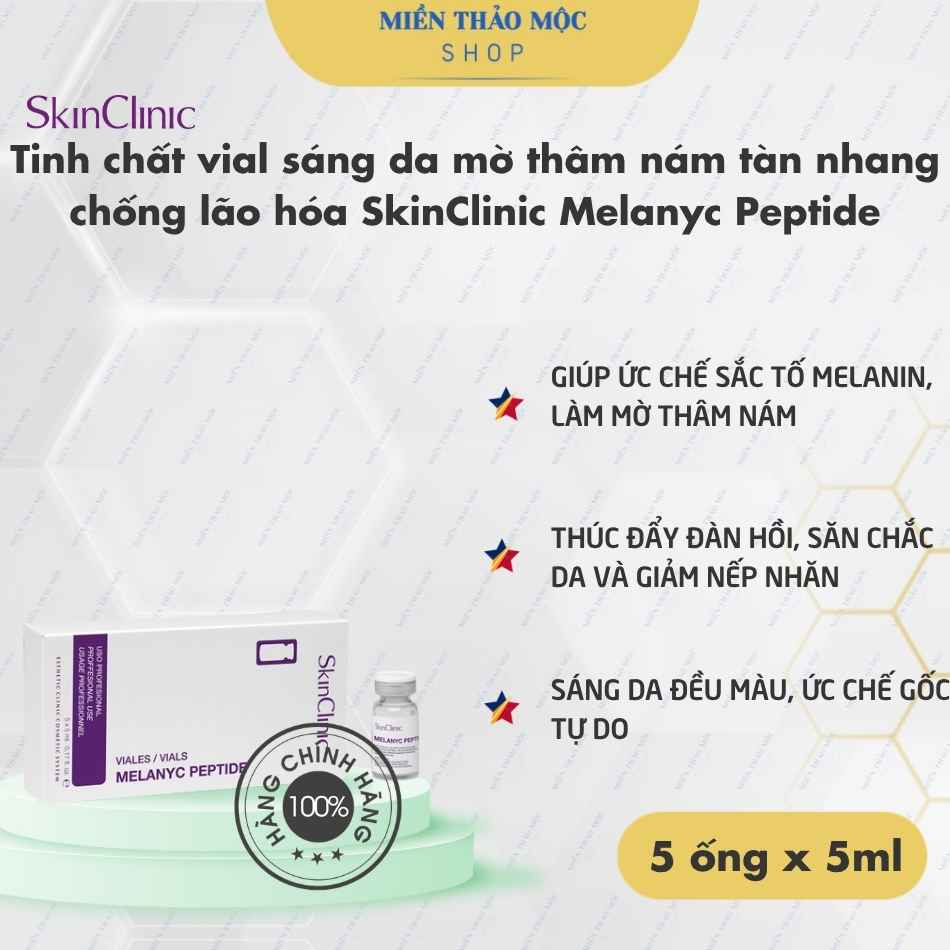 Tinh chất vial sáng da mờ thâm nám tàn nhang chống lão hóa SkinClinic Melanyc Peptide